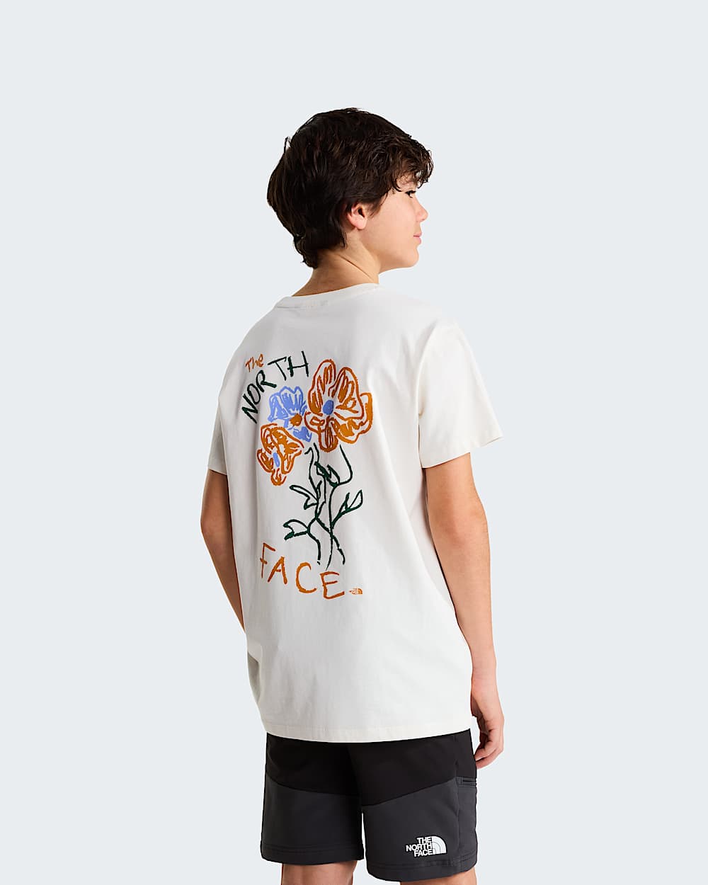 Teens Flower Scribble Relaxed TShirt TNF alt7