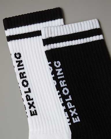 NSE Everyday Crew Socks TNF TNF BlackTNF White ALT2