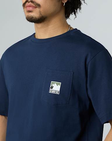 Mens Mountain Logo Relaxed Pocket TShirt TNF Summit Navy ALT3