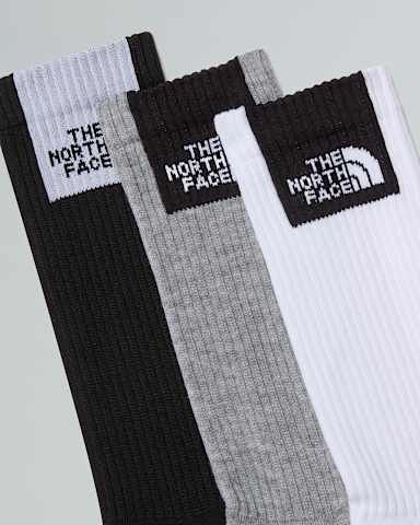 Multi Sport Fine Box Cushioned Crew Socks TNF TNF WhiteTNF BlackMonument Grey ALT1