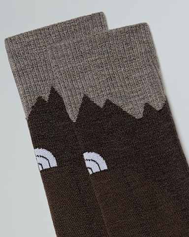 Mountain Hiking Crew Socks TNF Smokey BrownMushroom Grey ALT1