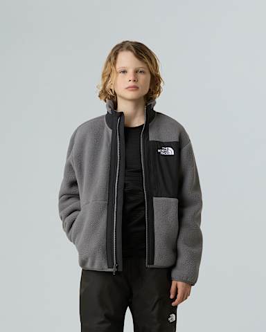 Boys Yumiori FullZip Fleece Jacket TNF Smoked PearlTNF Black ALT3