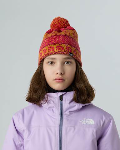 Kids Cabin Ski Tuke Beanie TNF Citrine Yellow Jacquard ALT1