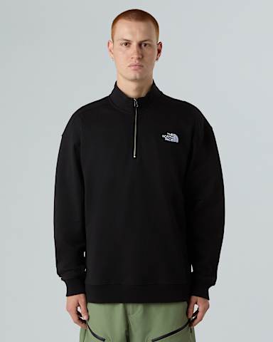 Unisex Oversized 14 Zip Sweatshirt TNF TNF Black alt2