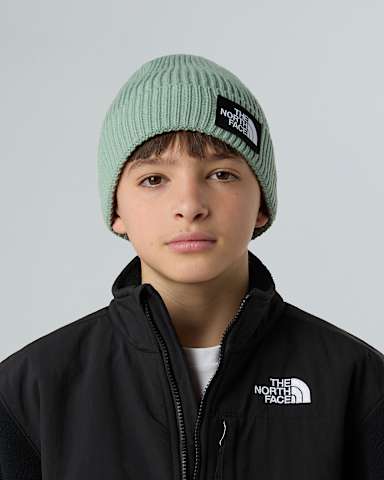 Gorro canelado com logtipo quadrado TNF para criana TNF Slate Moss alt1