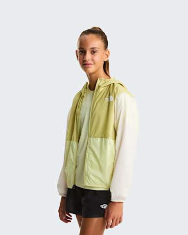 Girls Cyclone Wind Jacket TNF Lemon MistPearWhite Dune ALT2