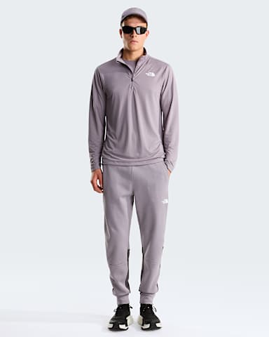 Mens 247 14 Zip LongSleeve TShirt TNF Transcendent Grey ALT1
