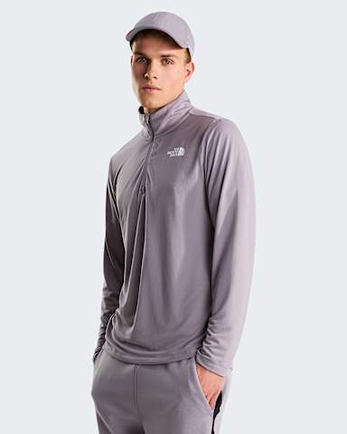 Mens 247 14 Zip LongSleeve TShirt TNF Transcendent Grey HERO