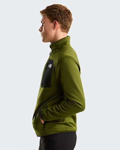 Pile Crest con cerniera integrale da uomo TNF Woodland GreenTNF Black ALT2