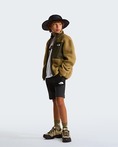Boys Yumiori FullZip Fleece Jacket TNF CedarNew Taupe Green ALT1