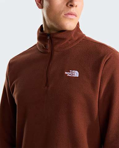 Glacierfleece met kwartrits voor heren TNF Ember Soil alt4