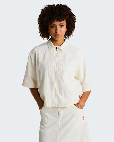 Womens Red Box Nylon Shirt TNF White Dune HERO