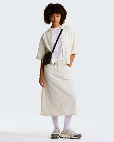 Womens Red Box Nylon Belted Skirt TNF White Dune ALT1