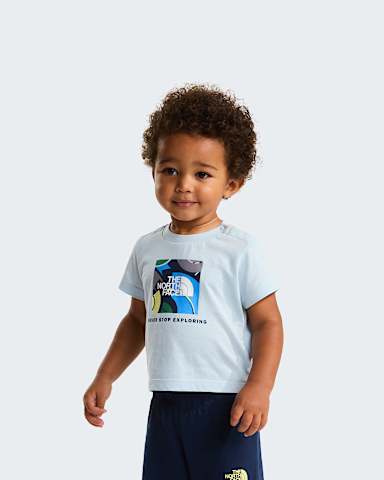 Baby NSE Box Play Regular Shorts Set TNF Polar HazeSummit Navy ALT2