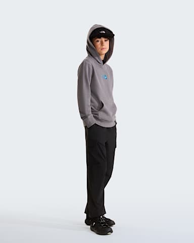 Boys Liquid Logo Regular Hoodie TNF Smoked Pearl ALT1