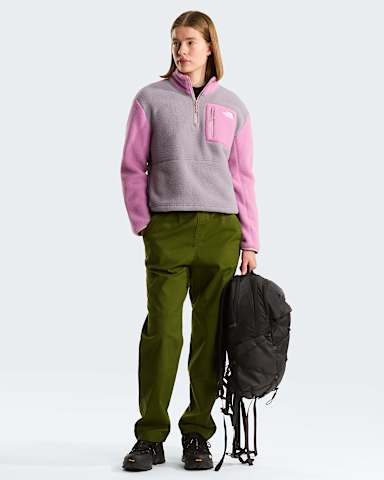 Womens Yumiori 14 Zip Fleece Jacket TNF Transcendent GreyHushed LavenderMetal Pink ALT1
