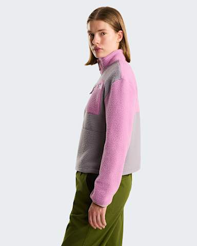 Womens Yumiori 14 Zip Fleece Jacket TNF Transcendent GreyHushed LavenderMetal Pink ALT2
