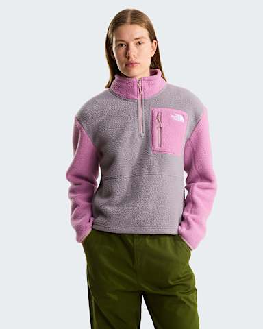 Womens Yumiori 14 Zip Fleece Jacket TNF Transcendent GreyHushed LavenderMetal Pink HERO