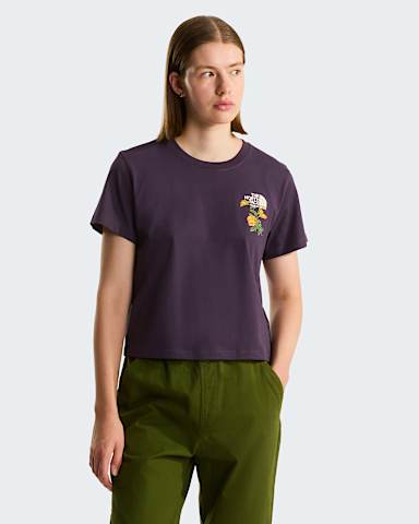 Womens Flora Embroidered Regular Graphic TShirt TNF Endless Dusk HERO