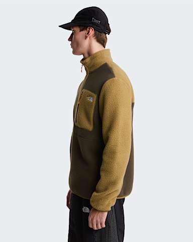 Mens Yumiori 14 Zip Fleece Jacket TNF New Taupe GreenCedarDust Orange ALT2
