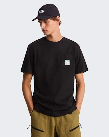 Mens Mountain Logo Relaxed Graphic TShirt TNF TNF Black HERO