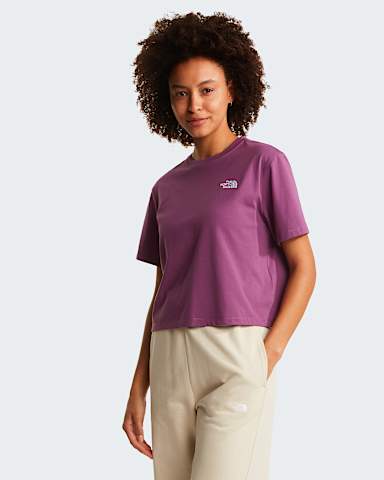 Evolution Simple Dome kurz relaxt geschnittenes TShirt fr Damen TNF Chroma Purple HERO