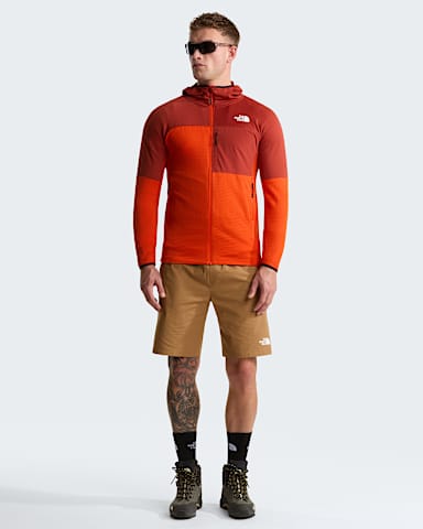 Mens Stormgap Power Grid Hooded Jacket TNF Lava RedIron Clay ALT1