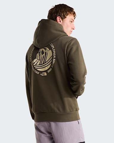 Mens Monte Regular Graphic Hoodie TNF New Taupe Green HERO