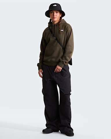 Womens TNF Essential Simple Dome Relaxed Hoodie TNF New Taupe Green ALT1