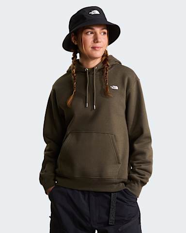 Womens TNF Essential Simple Dome Relaxed Hoodie TNF New Taupe Green HERO
