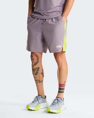Mens 247 Colourblock Shorts TNF Transcendent GreyFizz Lime HERO