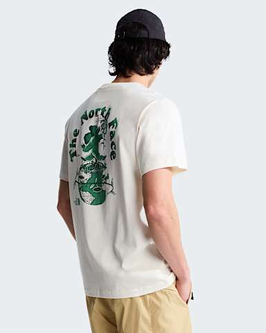 Retro Earth Relaxed Graphic Tshirt voor heren TNF White Dune HERO