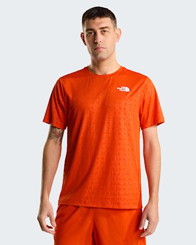 Mens 247 Pentadome Embossed Regular TShirt TNF Lava Red HERO