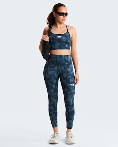 Womens Flex Printed Bra TNF Summit Navy Diffused Nature Print ALT2