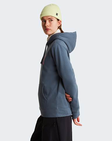 Womens Drew Peak Hoodie TNF Granite GreyChroma Purple ALT2