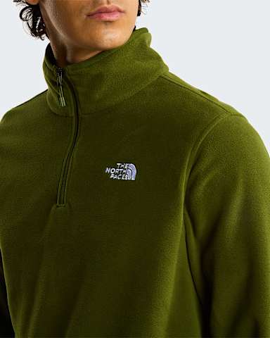 Glacierfleece met kwartrits voor heren TNF Woodland Green alt4
