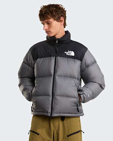 Mens 1996 Retro Nuptse Jacket TNF Smoked PearlTNF Black HERO
