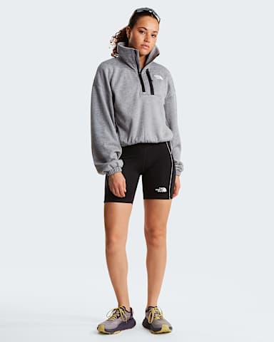 Womens Mountain Athletics 14 Zip Funnel Neck Fleece TNF TNF Pale Grey HeatherMeld Grey ALT1
