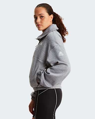 Womens Mountain Athletics 14 Zip Funnel Neck Fleece TNF TNF Pale Grey HeatherMeld Grey ALT2