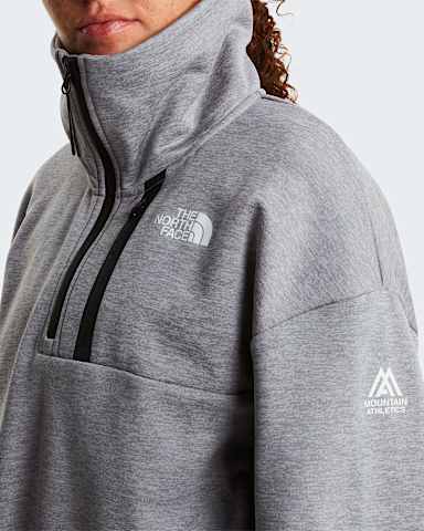 Forro polar de cuello alto con cremallera de 14 Mountain Athletics para mujer TNF TNF Pale Grey HeatherMeld Grey alt4