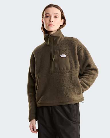 Womens Yumiori OffPeak 12 Zip Fleece Jacket TNF New Taupe Green HERO