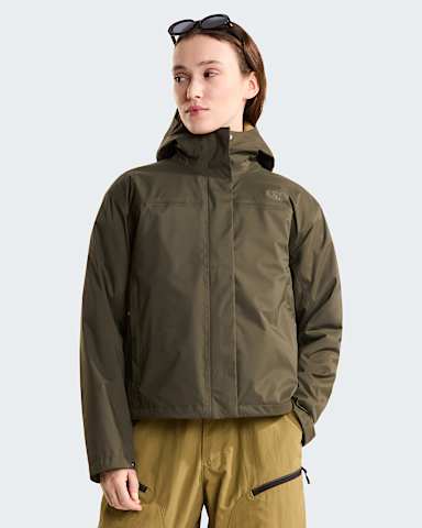 Voyage Rain dreilagige Kapuzenjacke fr Damen TNF New Taupe Green HERO