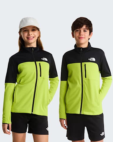 Couche intermdiaire zippe Hike pour enfant TNF TNF BlackFizz Lime HERO