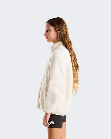 Girls Yumiori FullZip Fleece Jacket TNF White Dune ALT2