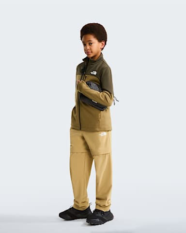 Pantaloni da escursionismo leggeri convertibili da ragazzi TNF Khaki Stone alt4