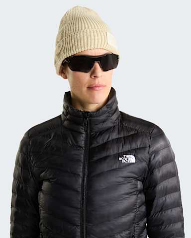 TNF Logo Box Cuffed Beanie TNF Gravel HeatherWhite Dune ALT1