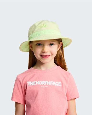 Kids Class V Reversible Bucket Hat TNF Lemon Mist Logo Weather Topo Phantom Print ALT1