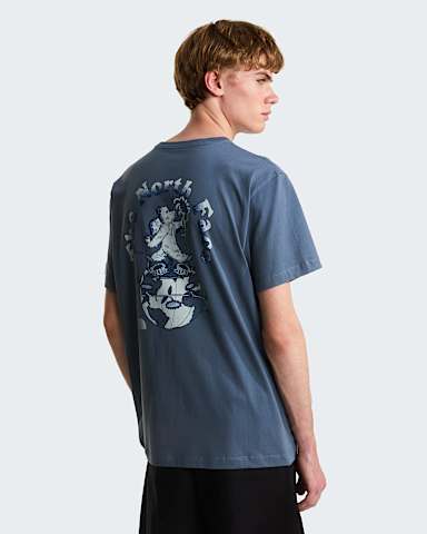 Camiseta holgada con estampado grfico Retro Earth para hombre TNF Granite Grey HERO