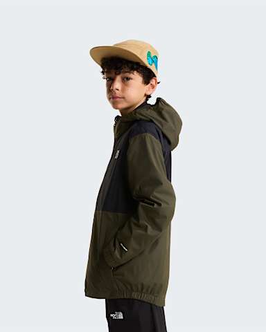 Teens Rain ZipIn Jacket TNF New Taupe Green ALT3