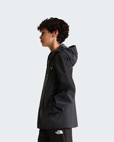 Teens Hike Packable Shell Jacket TNF TNF BlackAsphalt Grey ALT3